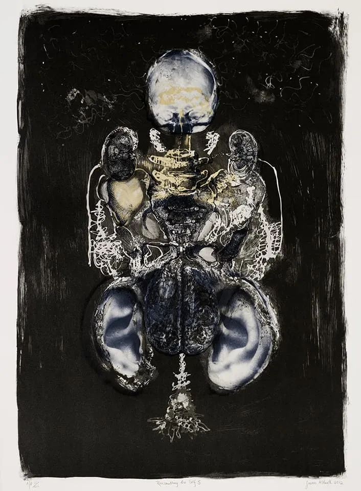 <strong>Reassembling the Self 5</strong>, Susan Aldworth, lithograph, 86 x 60 cms, 2012. Photograph&nbsp;by&nbsp;Anna&nbsp;Arca.