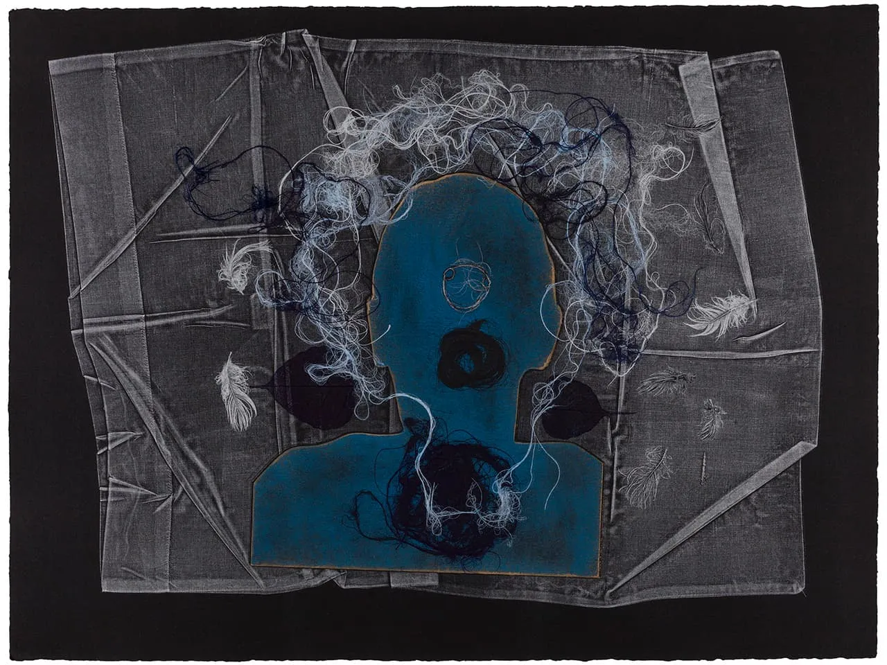 <strong>The Dark Self 14</strong>, Susan Aldworth, monoprint, 56 x 76 cms, 2017. Photograph by Peter Abrahams.