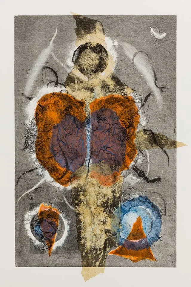 <strong>Deep Sleep 28</strong>, Susan Aldworth, monotype with chine-collé, 2017. Photograph by Peter Abrahams.