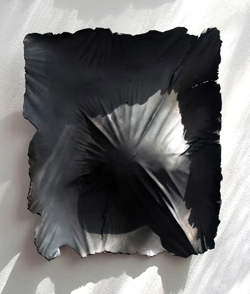 <strong>Evidence of Sleep II</strong>, (detail) porcelain with dark glaze, Susan Aldworth, 2017. Photograph by Paul Hughes.