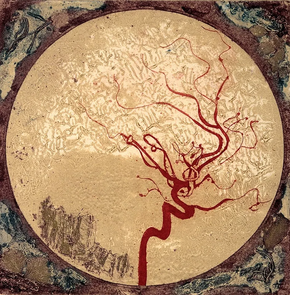<strong>Between a thing and a thought</strong>, Susan Aldworth, intaglio print, 20 x 20 cms, 2000.