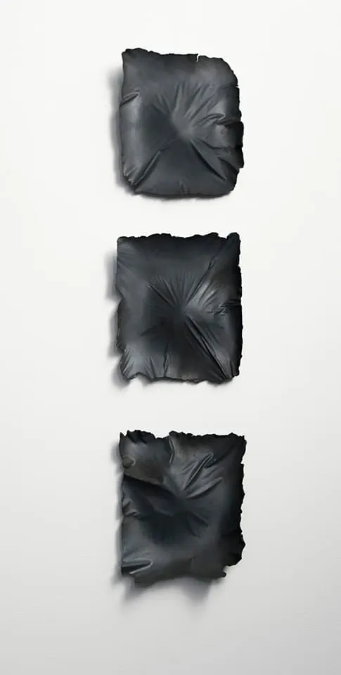<strong>Evidence of Sleep II</strong>, porcelain with dark glaze, Susan Aldworth, 2017. Photograph by Paul Hughes.