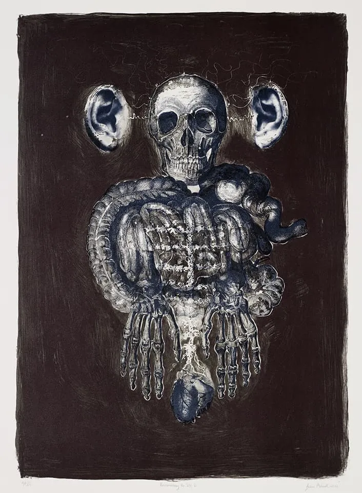 <strong>Reassembling the Self 6</strong>, Susan Aldworth, lithograph, 86 x 60 cms, 2012. Photograph&nbsp;by&nbsp;Anna&nbsp;Arca.