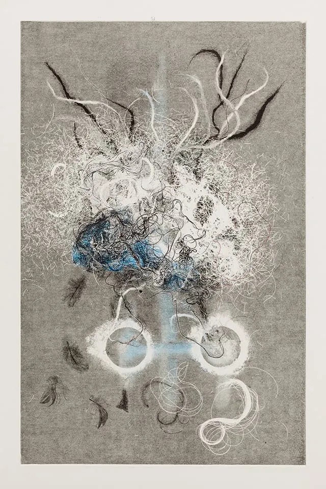 <strong>Deep Sleep 12</strong>, Susan Aldworth, monotype, 76 x 56 cms, 2017. Photograph by Peter Abrahams.