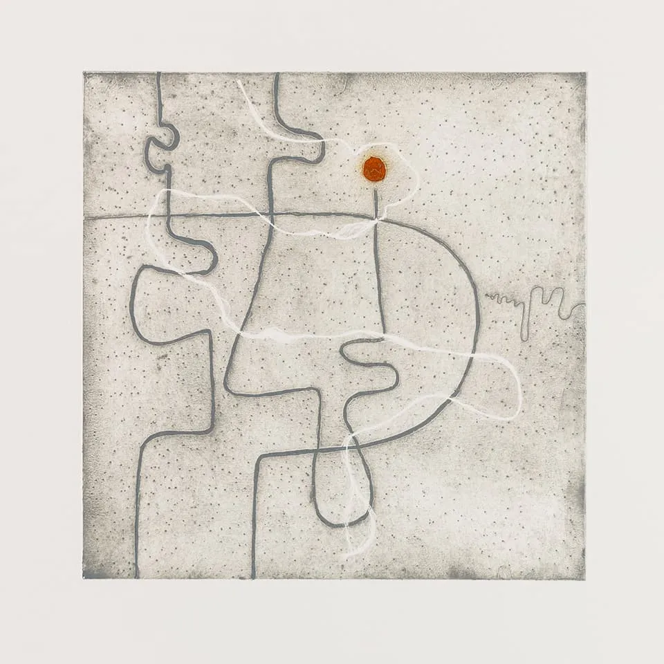 <strong>Respondences 9</strong>, Susan Aldworth, intaglio print, 37 x 37 cms, 2019. Photograph by Peter Abrahams.