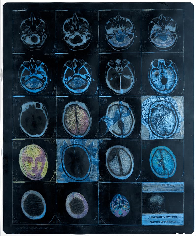 <strong>Cogito Ergo Sum 1</strong>, Susan Aldworth, mixed media, 43 x 35 cms, 2002. Photograph by Peter Abrahams.