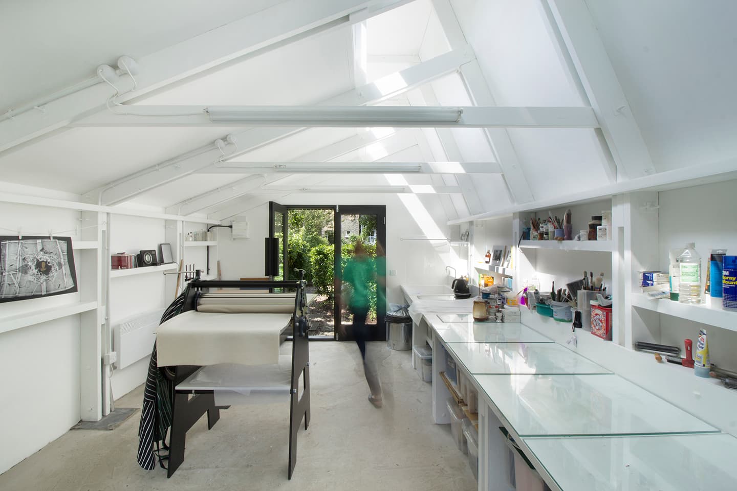Inside Aldworth’s garden studio. Photograph by Diogo Real.