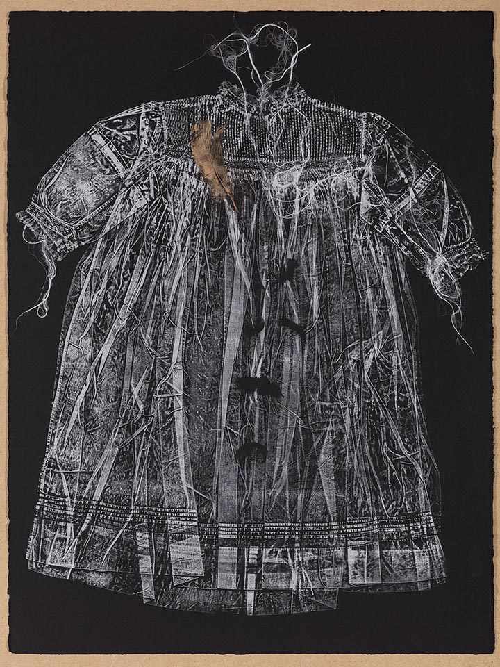 <strong>Traces of a Childhood 1</strong>, Susan Aldworth, monotype, 76 x 56 cms, 2018. Photograph by Peter Abrahams.