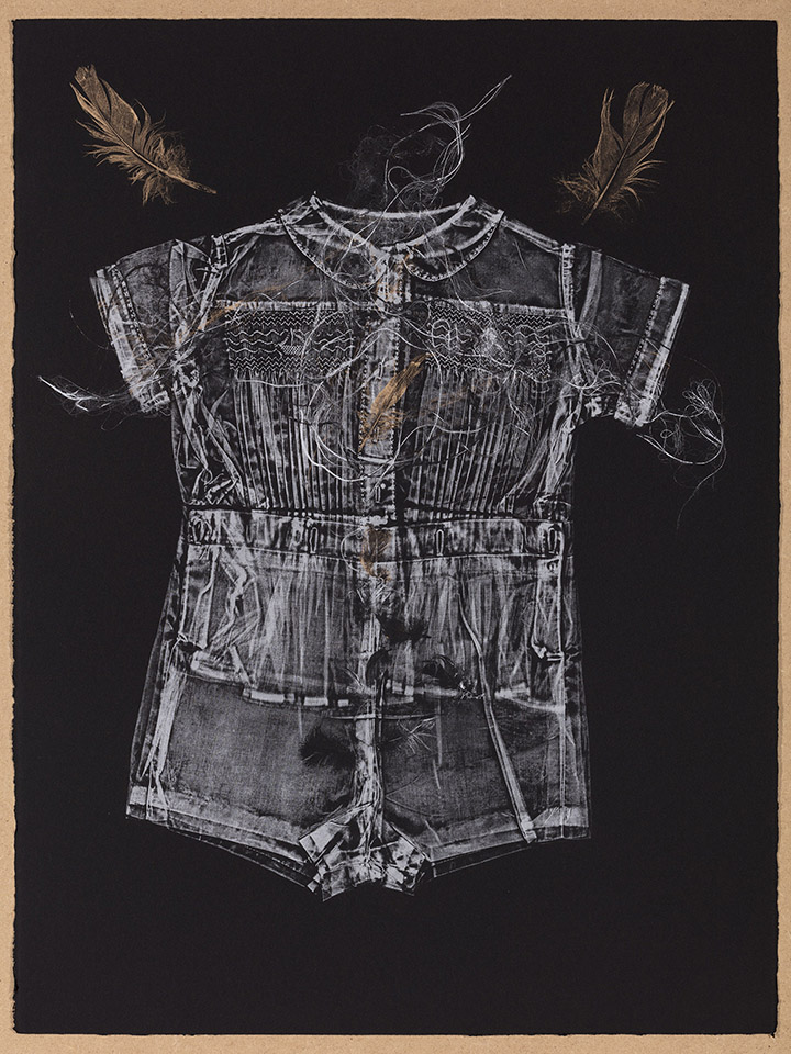 <strong>Traces of a Childhood 2</strong>, Susan Aldworth, monotype, 76 x 56 cms, 2018. Photograph by Peter Abrahams.