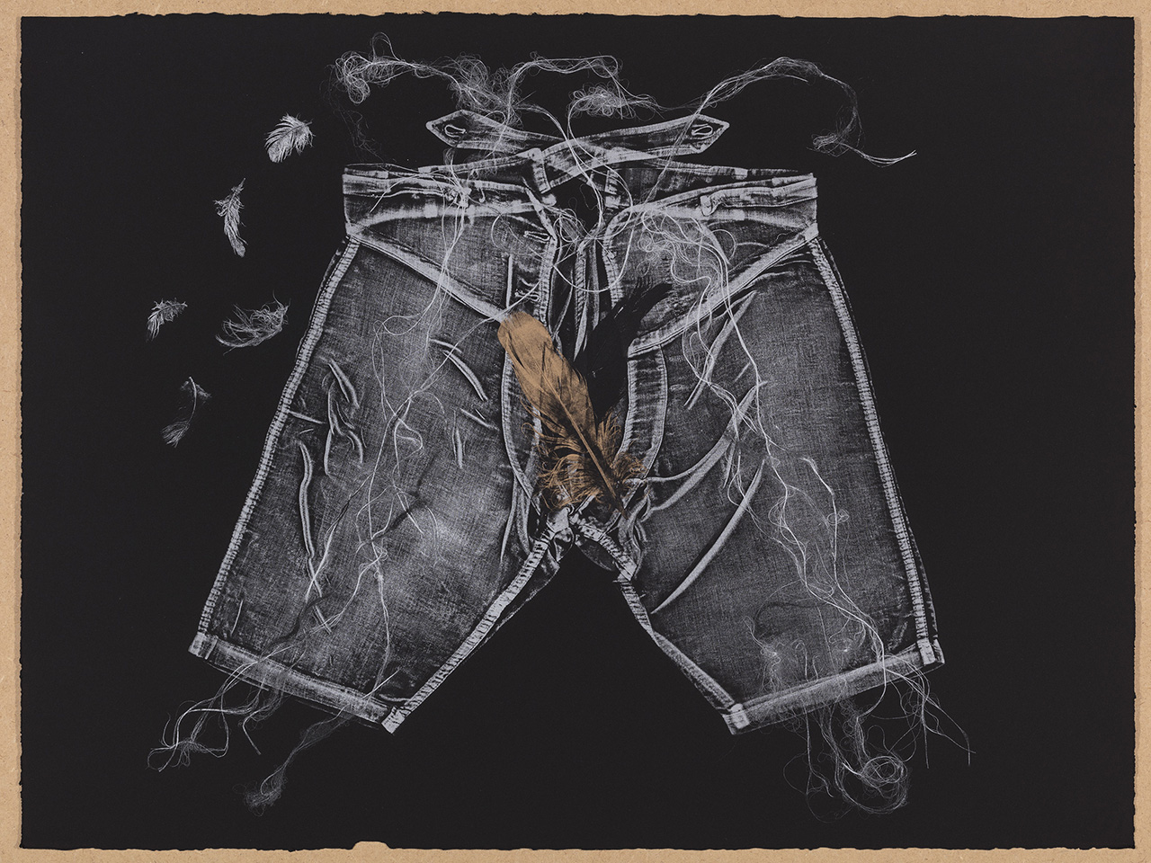 <strong>Traces of a Childhood 3</strong>, Susan Aldworth, monotype, 56 x 76 cms, 2018. Photograph by Peter Abrahams.