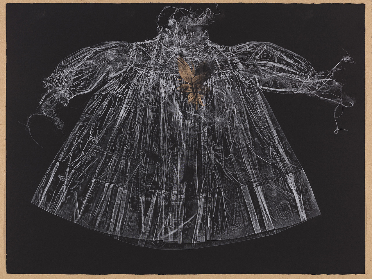 <strong>Traces of a Childhood 7</strong>, Susan Aldworth, monotype, 56 x 76 cms, 2018. Photograph by Peter Abrahams.