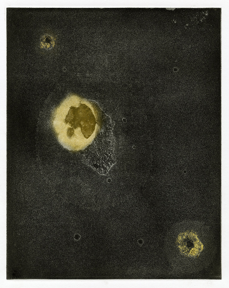 Modern Alchemy 10 (2023), etching, aquatint with gold leaf, 31 x 24.5 cm