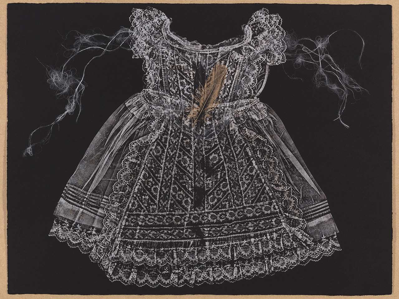 <strong>Traces of a Childhood 8</strong>, Susan Aldworth, monotype, 56 x 76 cms, 2018. Photograph by Peter Abrahams.