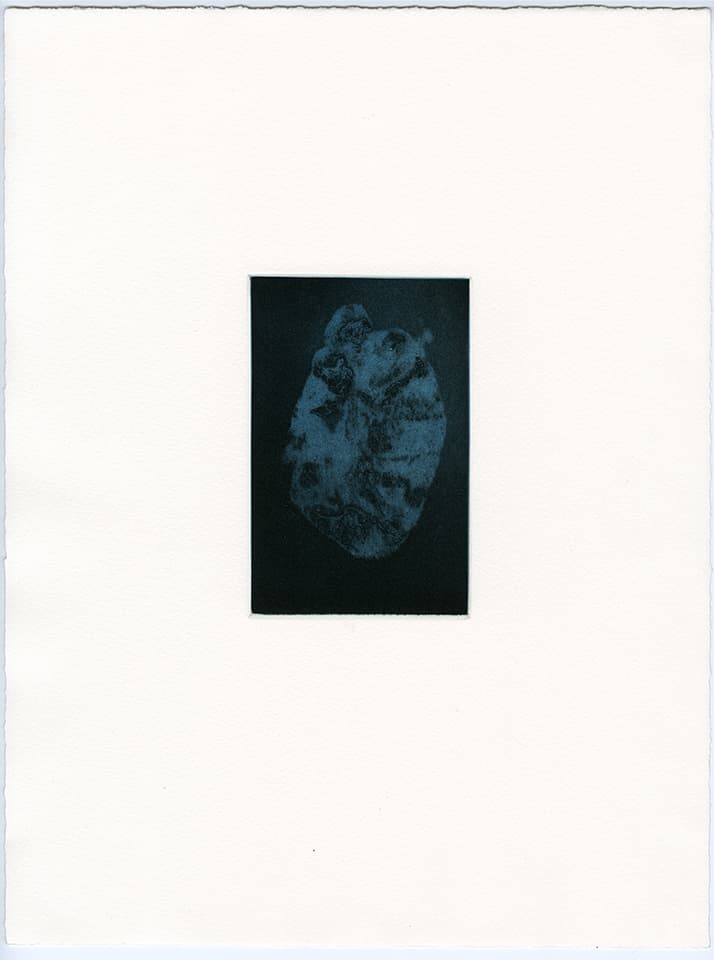 <strong>Transience 4</strong>, Susan Aldworth, etching and aquatint, 15 x 9 cms, 2013.